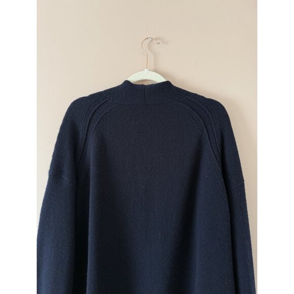 Vince 100% Cashmere Navy Open Front Cardigan Cozy Loungewear Winter Preppy M - Picture 7 of 9